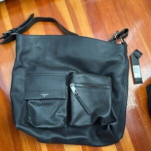 Tahari Black leather bag NWT -Chelsea Bucket